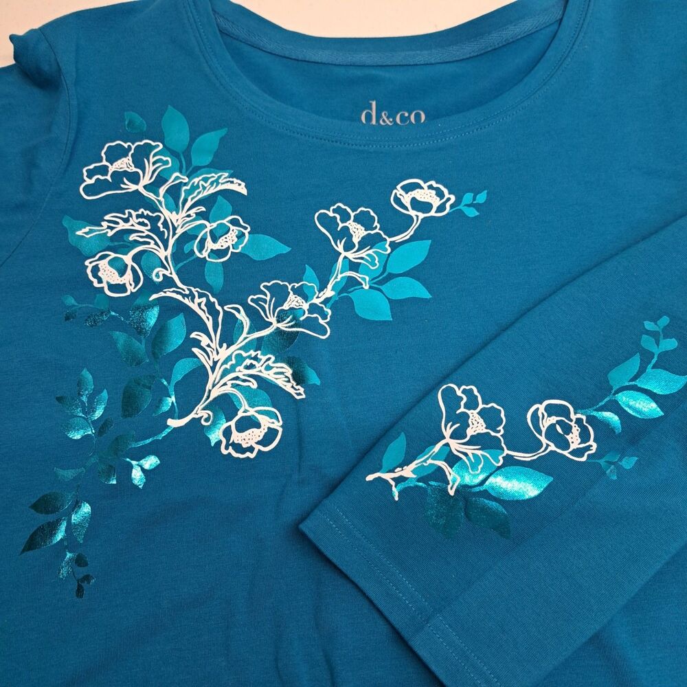 Denim & Co. Floral Print Long Sleeve Top Women's 1X - Picture 9 of 9